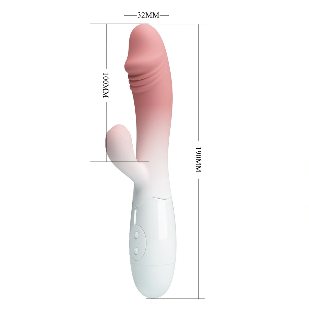 Vibrator Iepuras Snappy, 30 Moduri Vibratii, Silicon, Roz/Alb, 19 cm