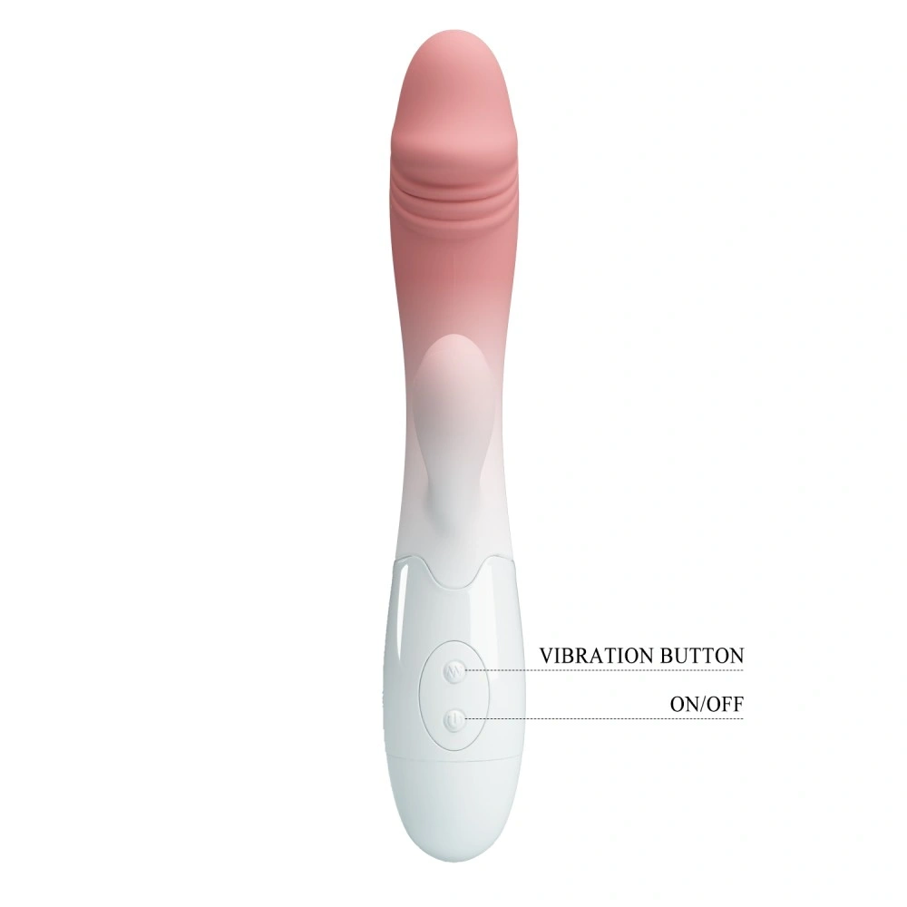 Vibrator Iepuras Snappy, 30 Moduri Vibratii, Silicon, Roz/Alb, 19 cm