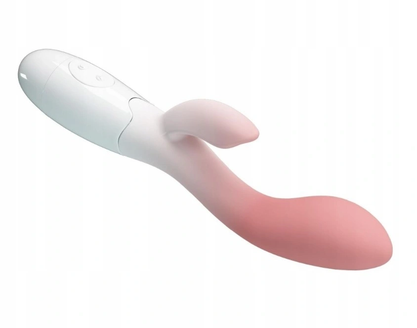 Vibrator Iepuras Brighty 30 Moduri Vibratii, Silicon, Roz/Alb 20 cm