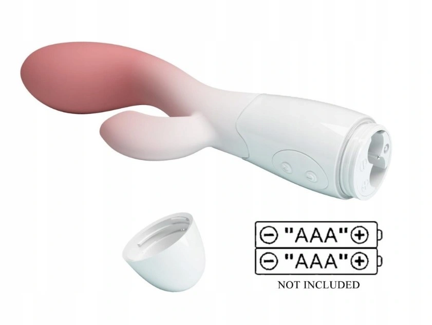 Vibrator Iepuras Brighty 30 Moduri Vibratii, Silicon, Roz/Alb 20 cm