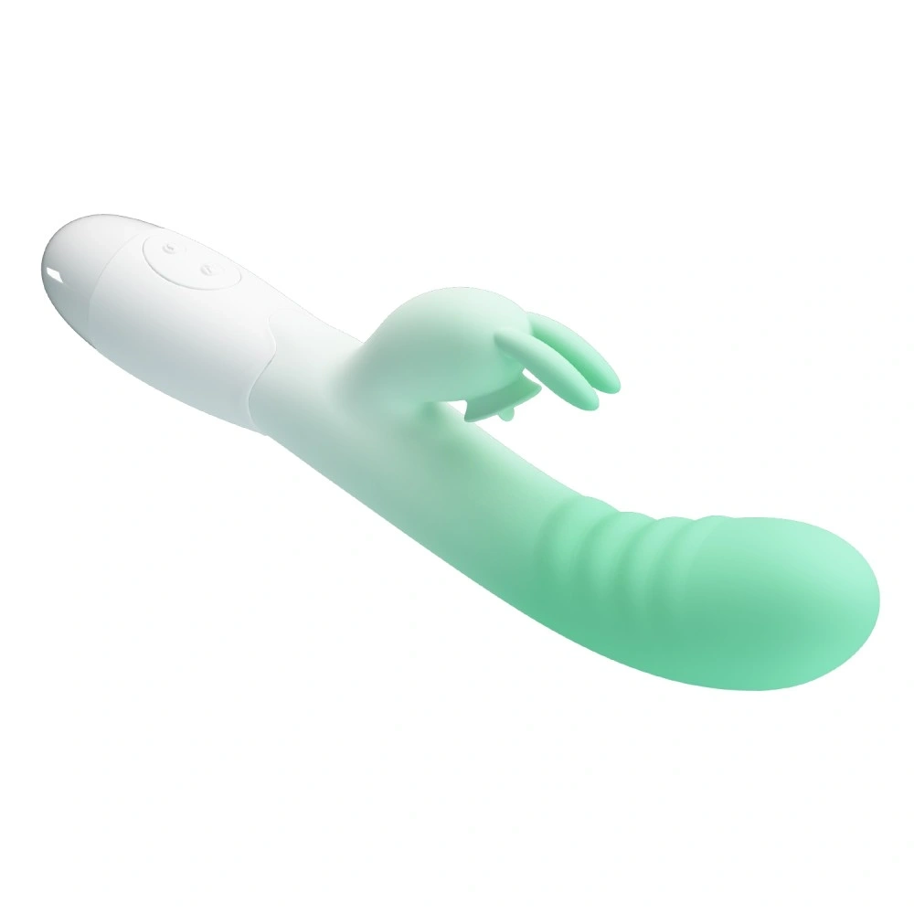 Vibrator Iepuras Cerberus 30 Moduri Vibratii, Silicon, Verde/Alb 20.6 cm