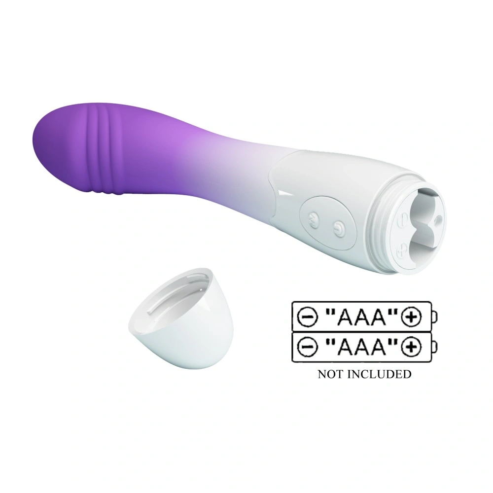 Vibrator Punctul G Elemental, 30 Moduri Vibratii, Silicon, Mov/Alb, 19 cm