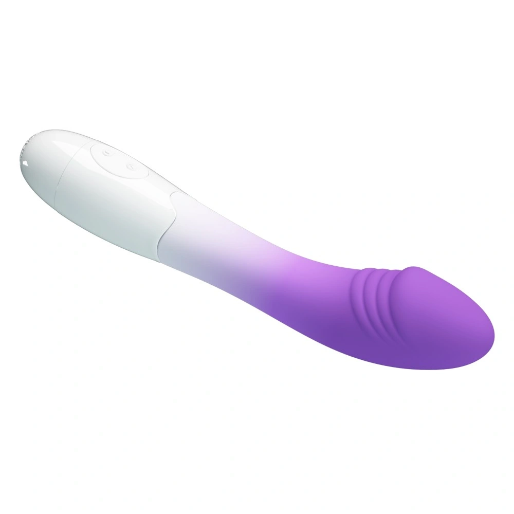 Vibrator Punctul G Elemental, 30 Moduri Vibratii, Silicon, Mov/Alb, 19 cm