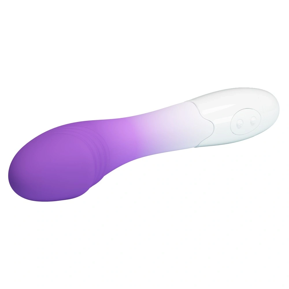 Vibrator Punctul G Elemental, 30 Moduri Vibratii, Silicon, Mov/Alb, 19 cm