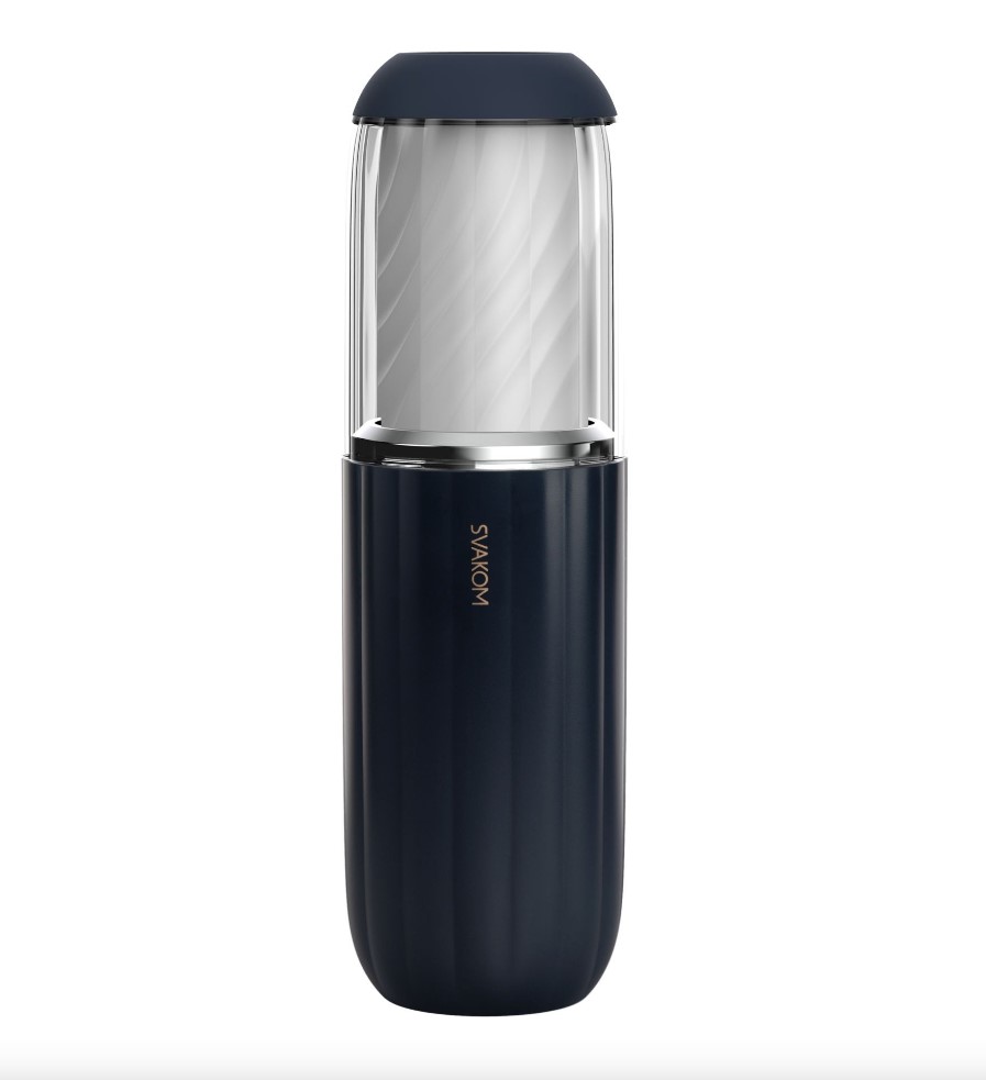 Masturbator Alex Neo 2, Interactive Thrusting, Bluetooth Free App Control, Albastru Inchis, 30 cm