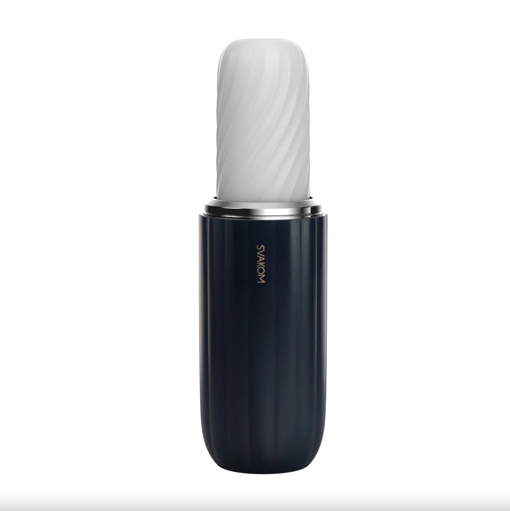 Masturbator Alex Neo 2, Interactive Thrusting, Bluetooth Free App Control, Albastru Inchis, 30 cm