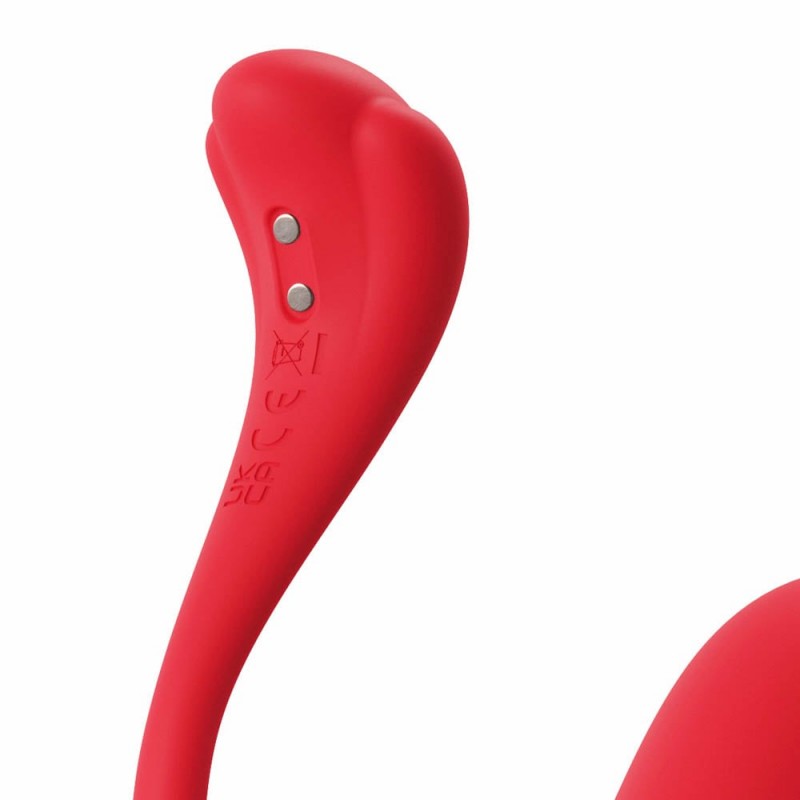 Vibrator Phoenix Neo 2 SVAKOM, 11 Moduri Vibratii, Free App, Silicon, USB, Rosu, 15.7 cm