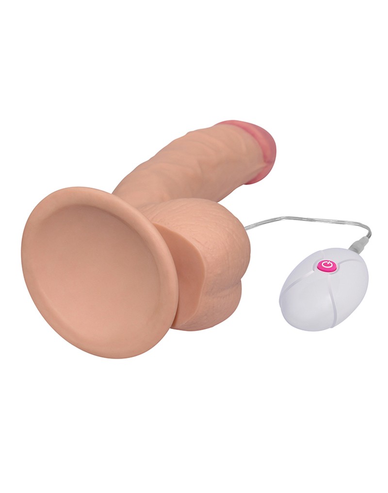 Vibrator Realist Ultra Soft Dude 10 Moduri Vibratii Natural 20.5 cm