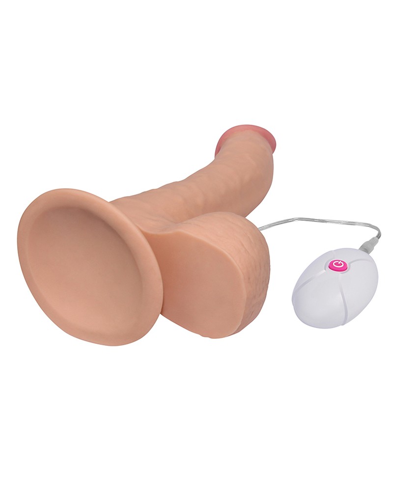 Vibrator Realist Ultra Soft Dude 10 Moduri Vibratii Natural 21 cm
