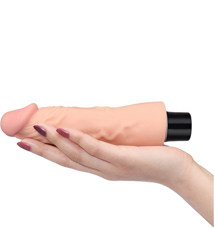 Vibrator Realist Real Softee, 10 Moduri Vibratii, TPE, Natural, 18 cm
