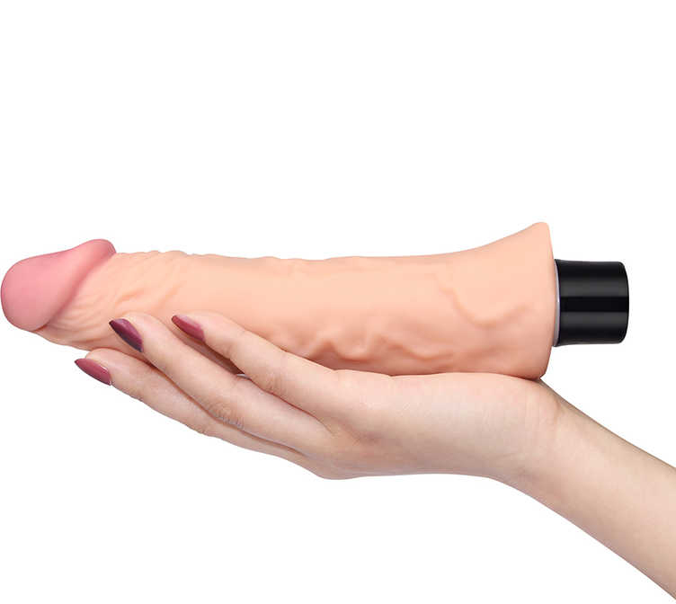 Vibrator Realist Real Softee, 10 Moduri Vibratii, TPE, Natural, 21 cm