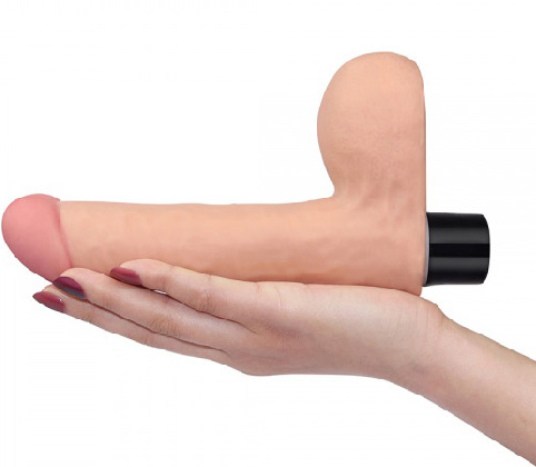 Vibrator Realist Real Softee, 10 Moduri Vibratii, TPE, Natural, 20.5 cm