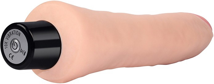 Vibrator Realist Real Softee, 10 Moduri Vibratii, TPE, Natural, 23 cm