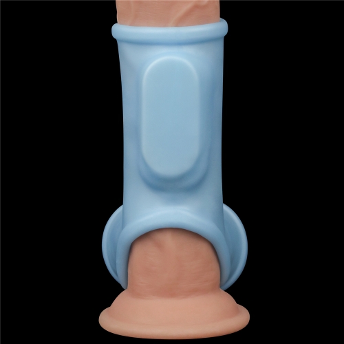 Manson Penis si Testicule Knights Ring Silk cu Vibratii, Albastru