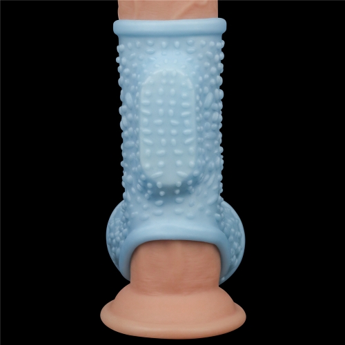 Manson Penis si Testicule Knights Ring Drip cu Vibratii, Albastru
