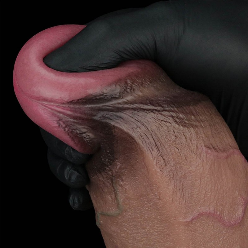 Dildo Realist XXL Nature Cock Silicon Dubla Densitate, Maro, 25 cm