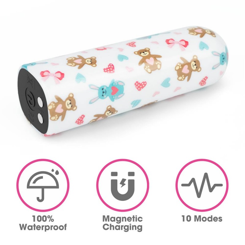Glont Vibrator Bear Massager 10 Moduri Vibratii Puternice, ABS, USB, 8.5 cm