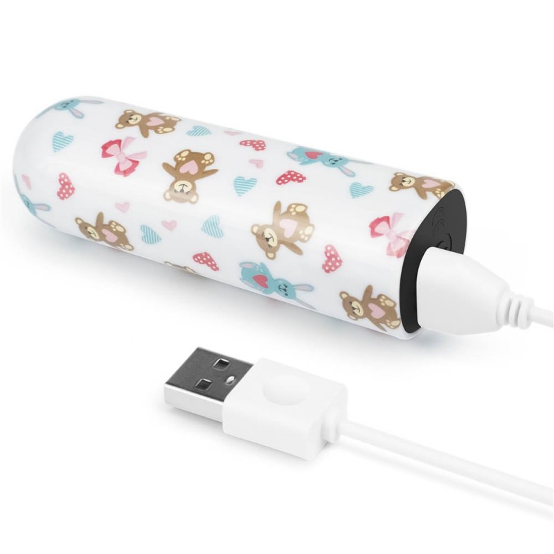 Glont Vibrator Bear Massager 10 Moduri Vibratii Puternice, ABS, USB, 8.5 cm