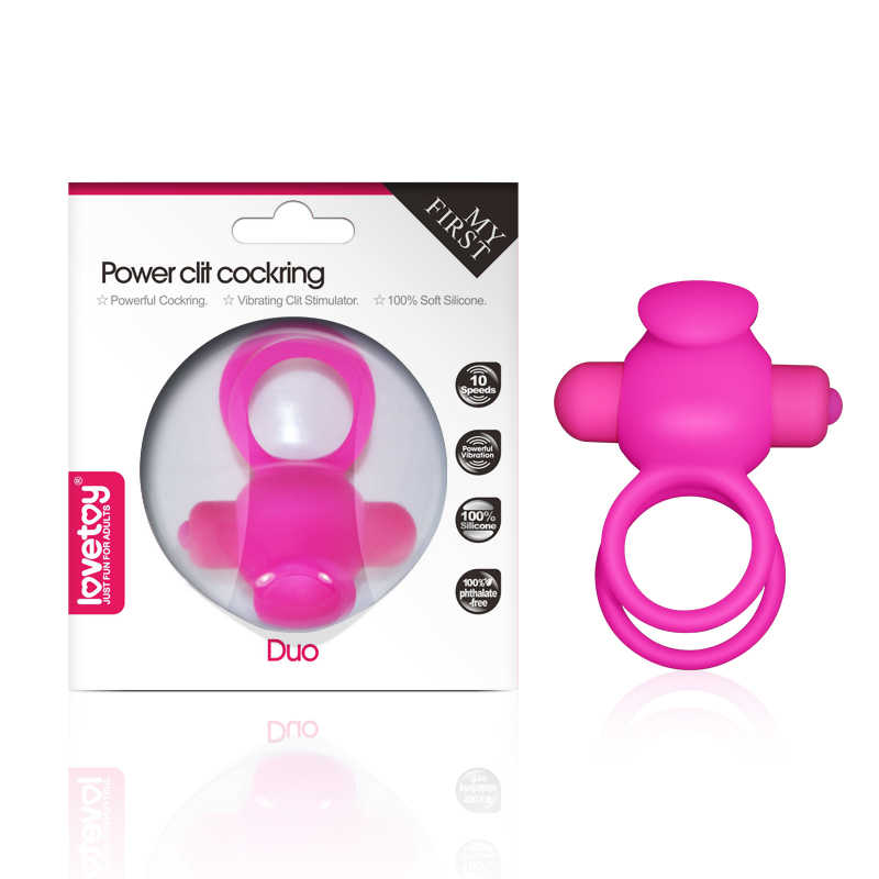 Inel de Penis Power Clit Cockring 10 Moduri Vibratii Silicon Roz
