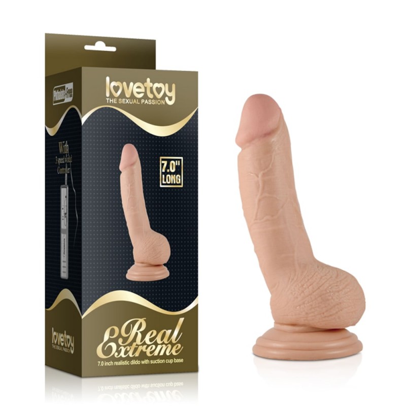 Vibrator Realist Real Extreme cu Telecomanda PVC Natural 18 cm