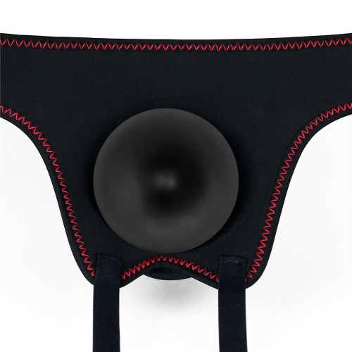 Strap-On Easy cu Dildo Detasabil, TPE, Negru, 21.5 cm