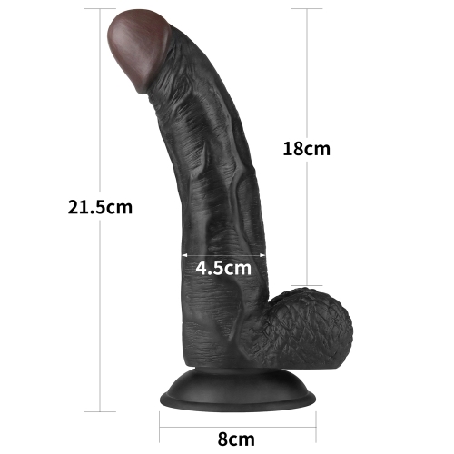 Strap-On Easy cu Dildo Detasabil, TPE, Negru, 21.5 cm