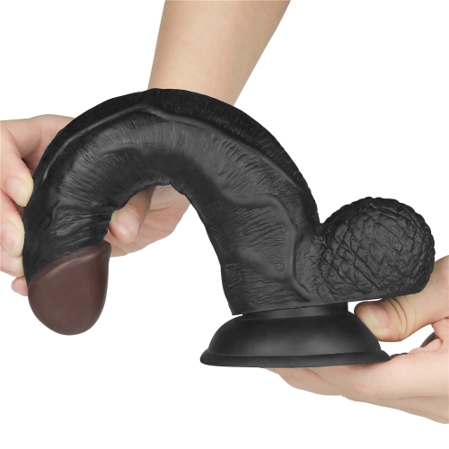 Strap-On Easy cu Dildo Detasabil, TPE, Negru, 21.5 cm