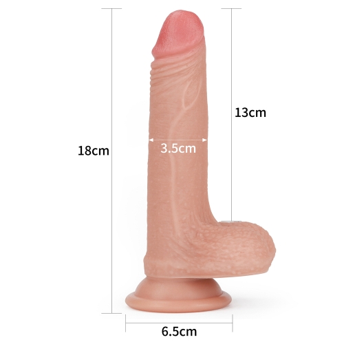 Dildo Realist Nature Cock, Silicon Dubla Densitate, Natural, 18 cm