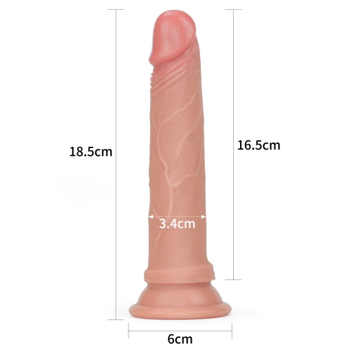 Dildo Realist Nature Cock, Silicon Dubla Densitate, Natural, 18.5 cm