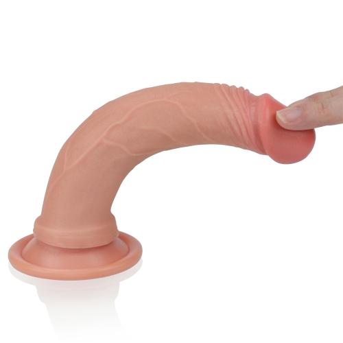 Dildo Realist Nature Cock, Silicon Dubla Densitate, Natural, 18.5 cm