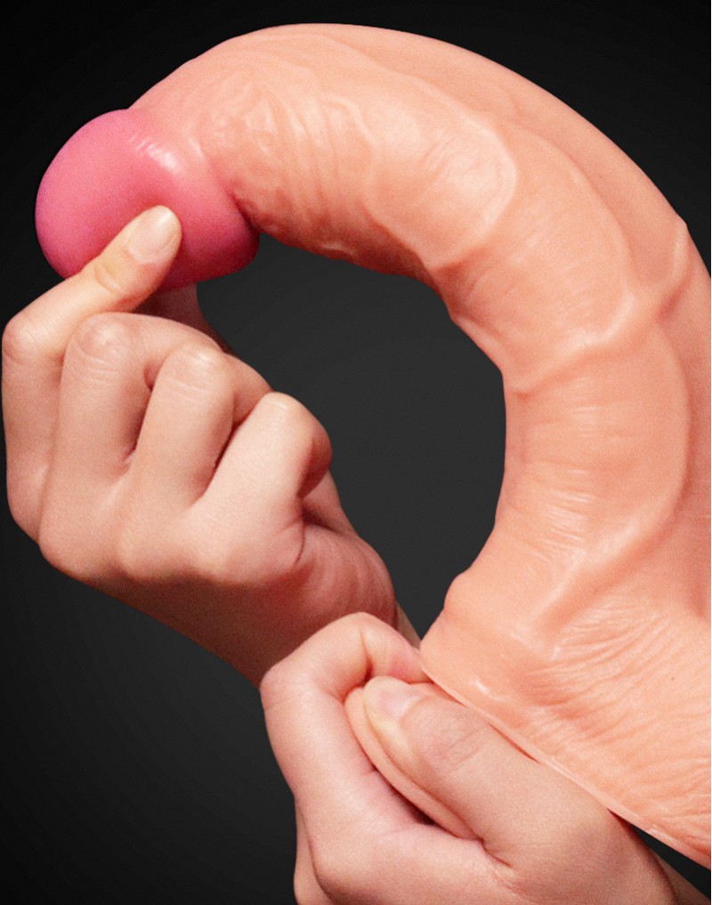 Dildo Realist Nature Cock Silicon Dubla Densitate, Natural, 26 cm