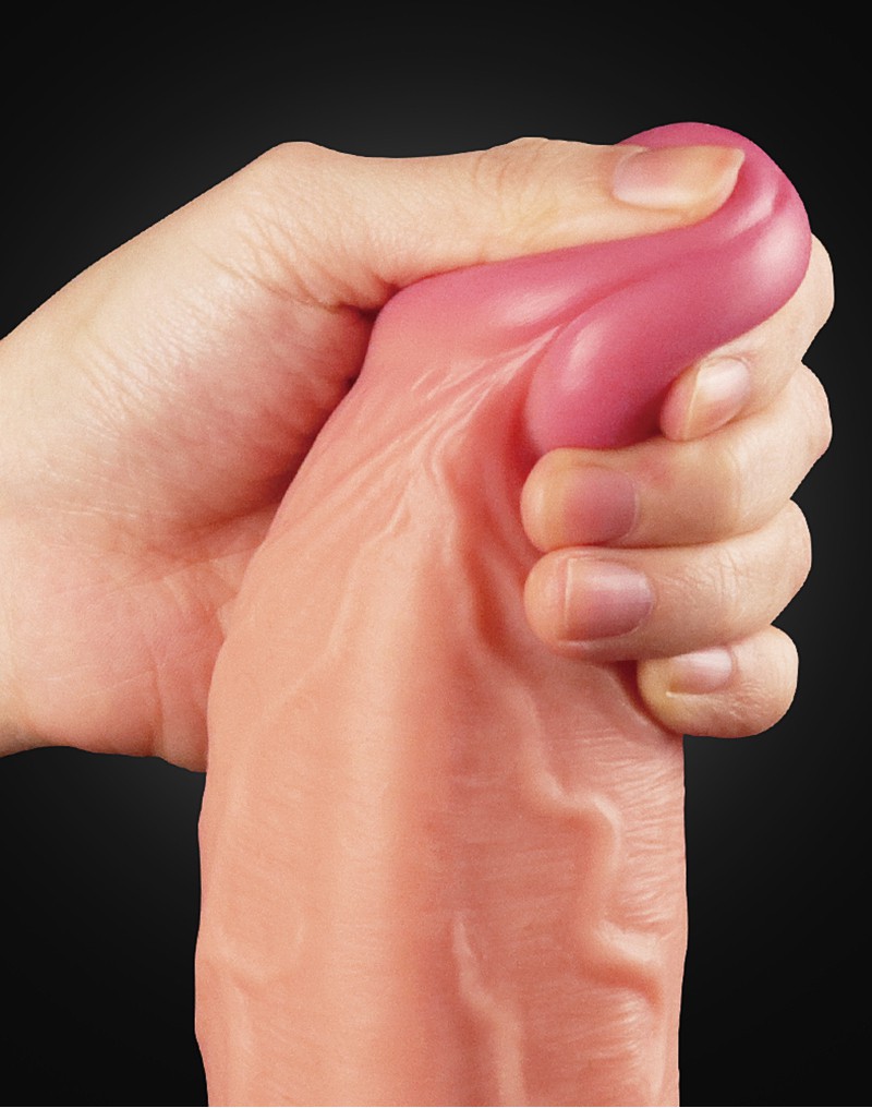 Dildo Realist Nature Cock Silicon Dubla Densitate, Natural, 26 cm