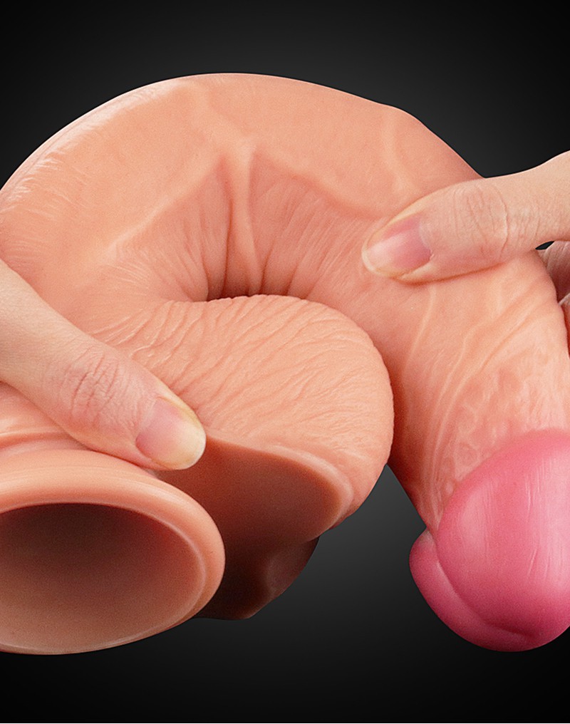 Dildo Realist Nature Cock Silicon Dubla Densitate, Natural, 26 cm