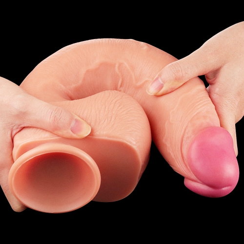 Dildo Realist cu Ventuza Nature Cock, Silicon Dubla Densitate, Natural, 30.5 cm