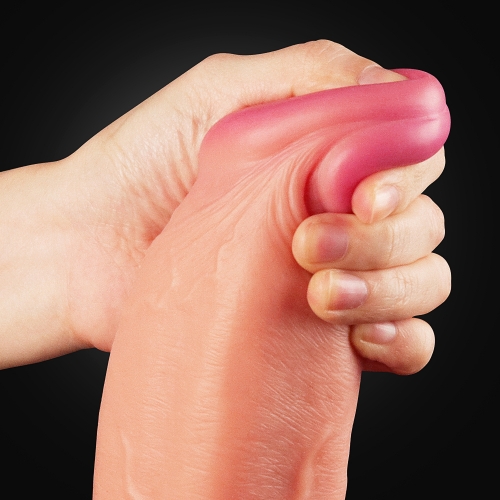 Dildo Realist cu Ventuza Nature Cock, Silicon Dubla Densitate, Natural, 30.5 cm