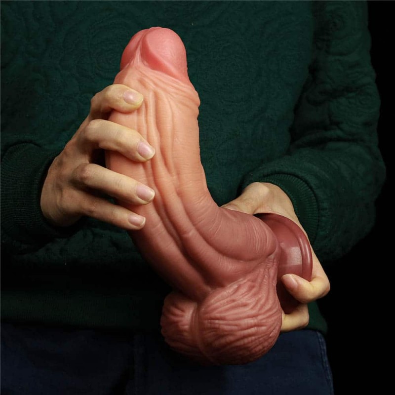 Dildo Realist Nature Cock King Sized Silicon Strat Dublu 25 cm
