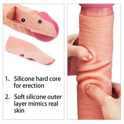Dildo Realist Nature Cock, Silicon Dubla Densitate, Natural, 30.5 cm