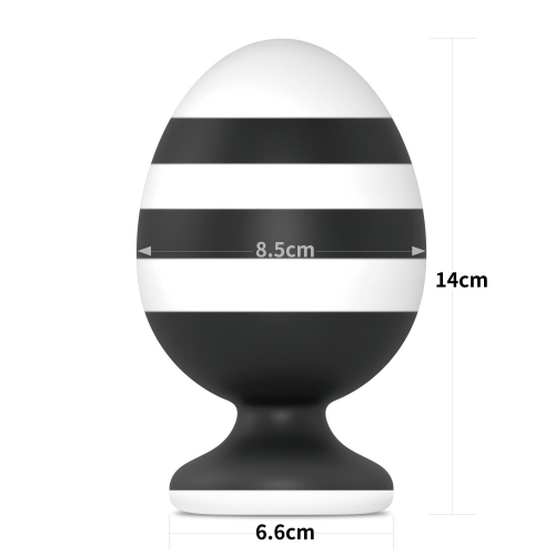 Dop Anal X-Missioner, Silicon, Negru/Alb, 14 cm