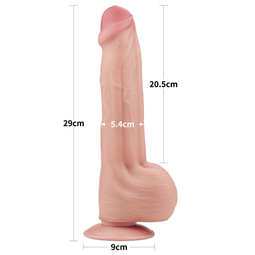 Dildo Realist King Sized Sliding Skin, TPE, Natural, 29 cm