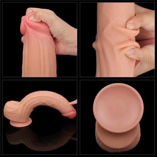 Dildo Realist King Sized Sliding Skin, TPE, Natural, 31 cm