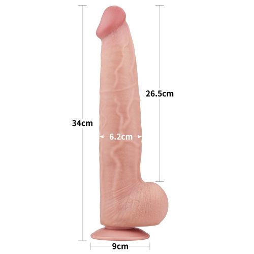 Dildo Realist King Sized Sliding Skin, TPE, Natural, 34 cm