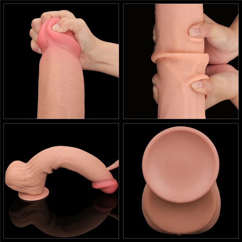 Dildo Realist King Sized Sliding Skin, TPE, Natural, 36 cm