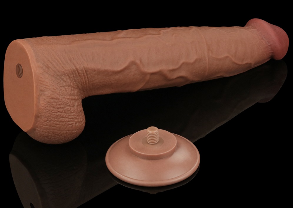 Dildo Realist King Sized Sliding Skin, TPE, Maro Deschis, 34 cm