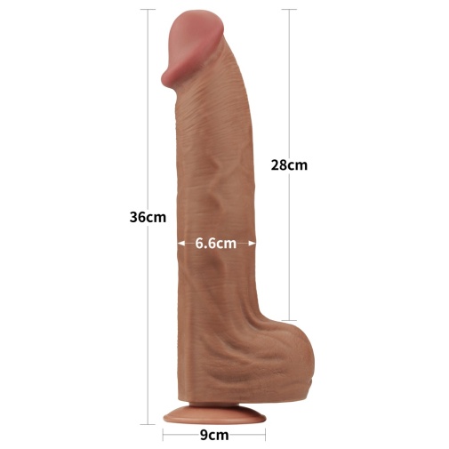 Dildo Realist King Sized Sliding Skin, TPE, Maro Deschis, 36 cm