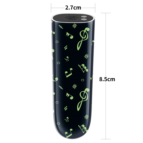 Glont Vibrator Glow in the Dark Music Massager, 10 Moduri Vibratii Puternice, ABS, USB, 8.5 cm
