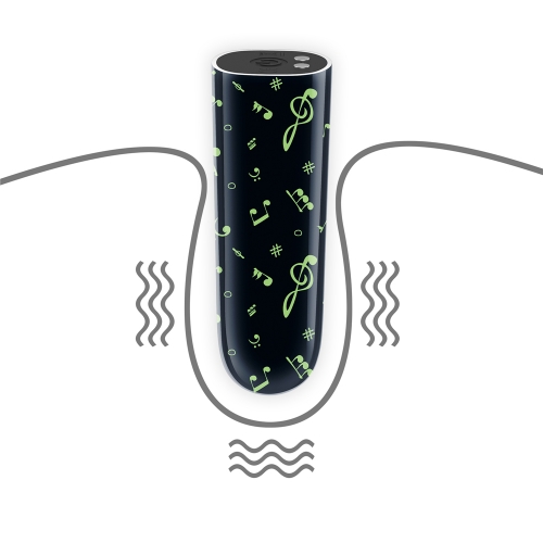 Glont Vibrator Glow in the Dark Music Massager, 10 Moduri Vibratii Puternice, ABS, USB, 8.5 cm