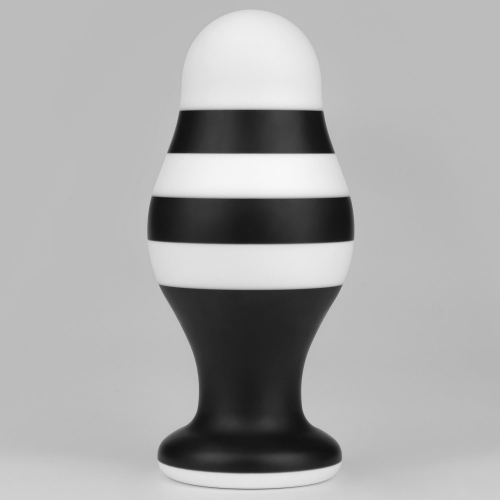 Dop Anal X-Missioner, Silicon, Negru/Alb, 17 cm