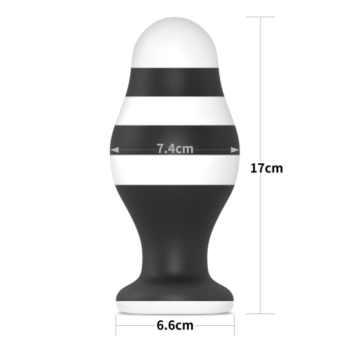 Dop Anal X-Missioner, Silicon, Negru/Alb, 17 cm