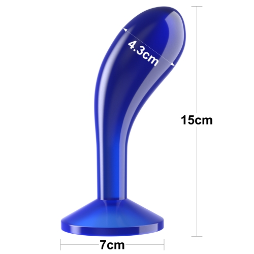 Dop Anal Flawless Clear, TPE, Albastru, 15 cm
