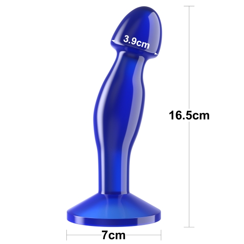 Dop Anal Flawless Clear, TPE, Albastru, 16.5 cm